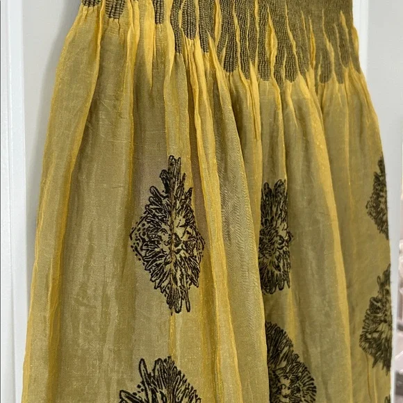 Lapis by Anthro Strapless Convertible Dress/Skirt Golden Yellow Stretchy Bodice - Picture 6 of 13